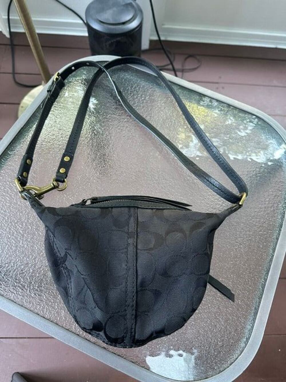 Coach Y2K Signature C Black Mini Crossbody Bag EUC